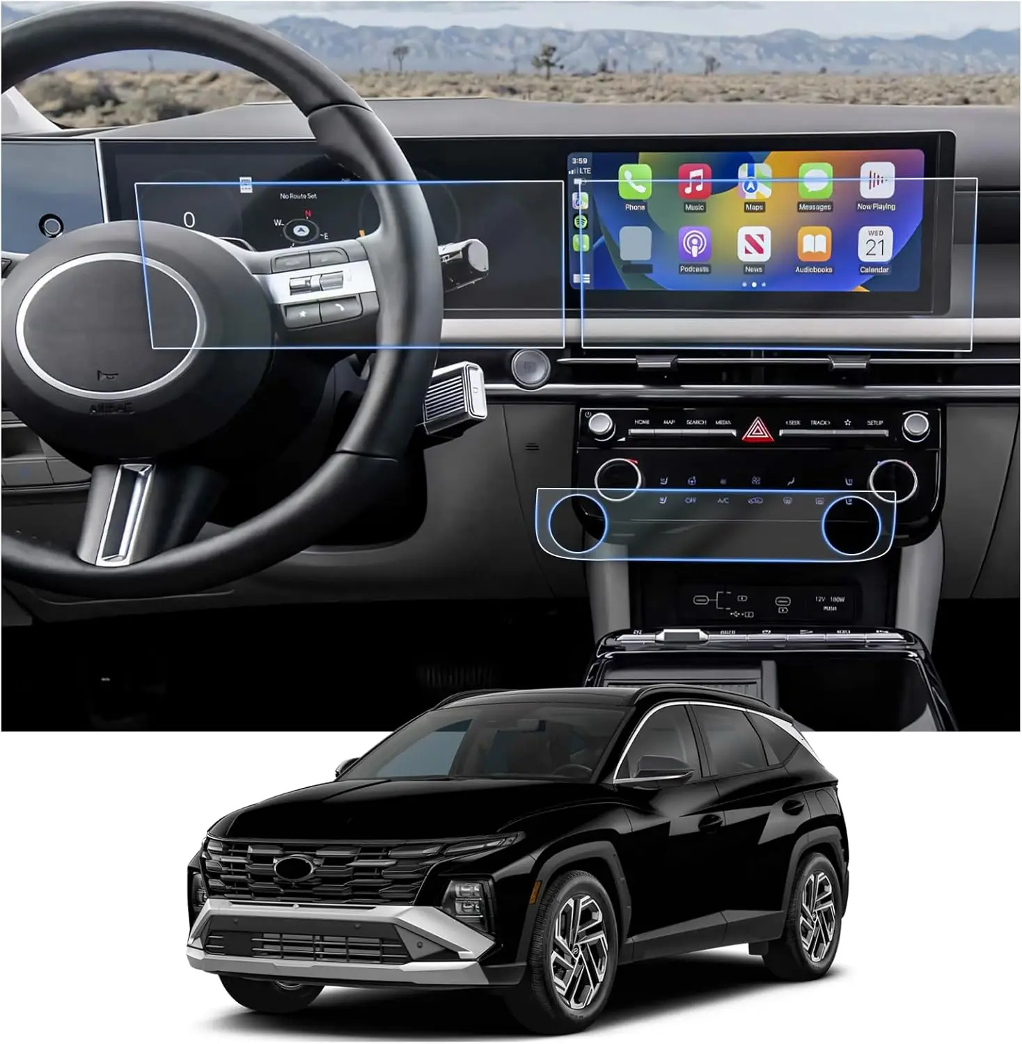 

Для Hyundai Tucson/Hyundai Santa Cruz 2025 года, GPS-навигация и приборная панель, защитная пленка из закаленного стекла, аксессуары
