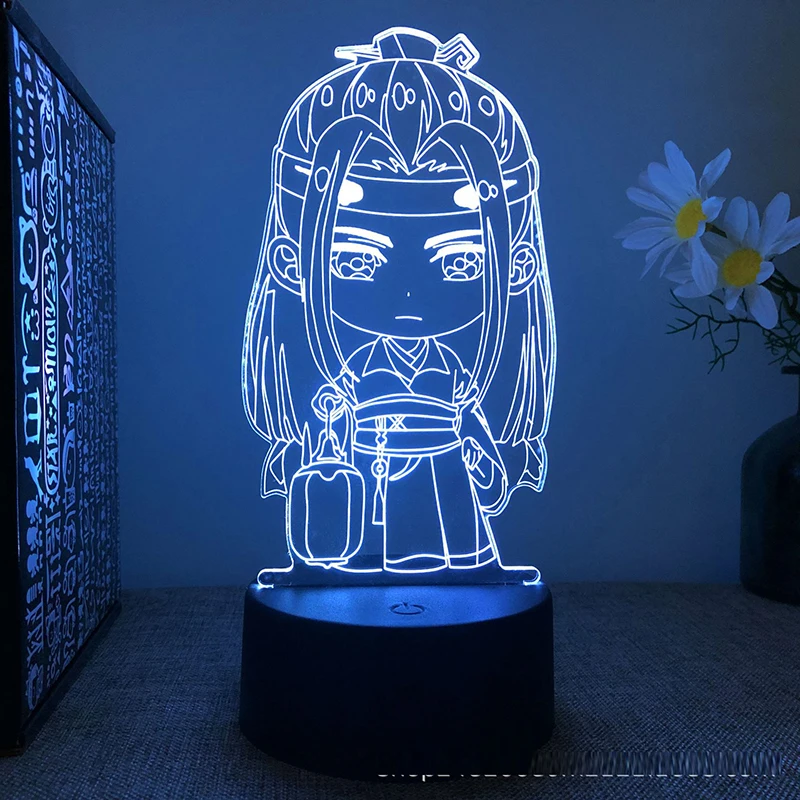 

Mo Dao Zu Shi Anime Figure 3d Led Lamp For Bedroom Manga Action Night Lights Room Decor Birthday Gift For Kid's