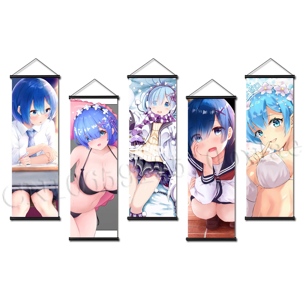 

Картина из аниме «Re:Zero» на холсте, домашние постеры с изображением Кара хаджимера Эмилии и принтом Rem Ram, классическое настенное украшение
