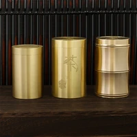pure brass teapot toothpick pot bamboo teapot toothpick holder retro home portable dust proof restaurant decoration dispenser