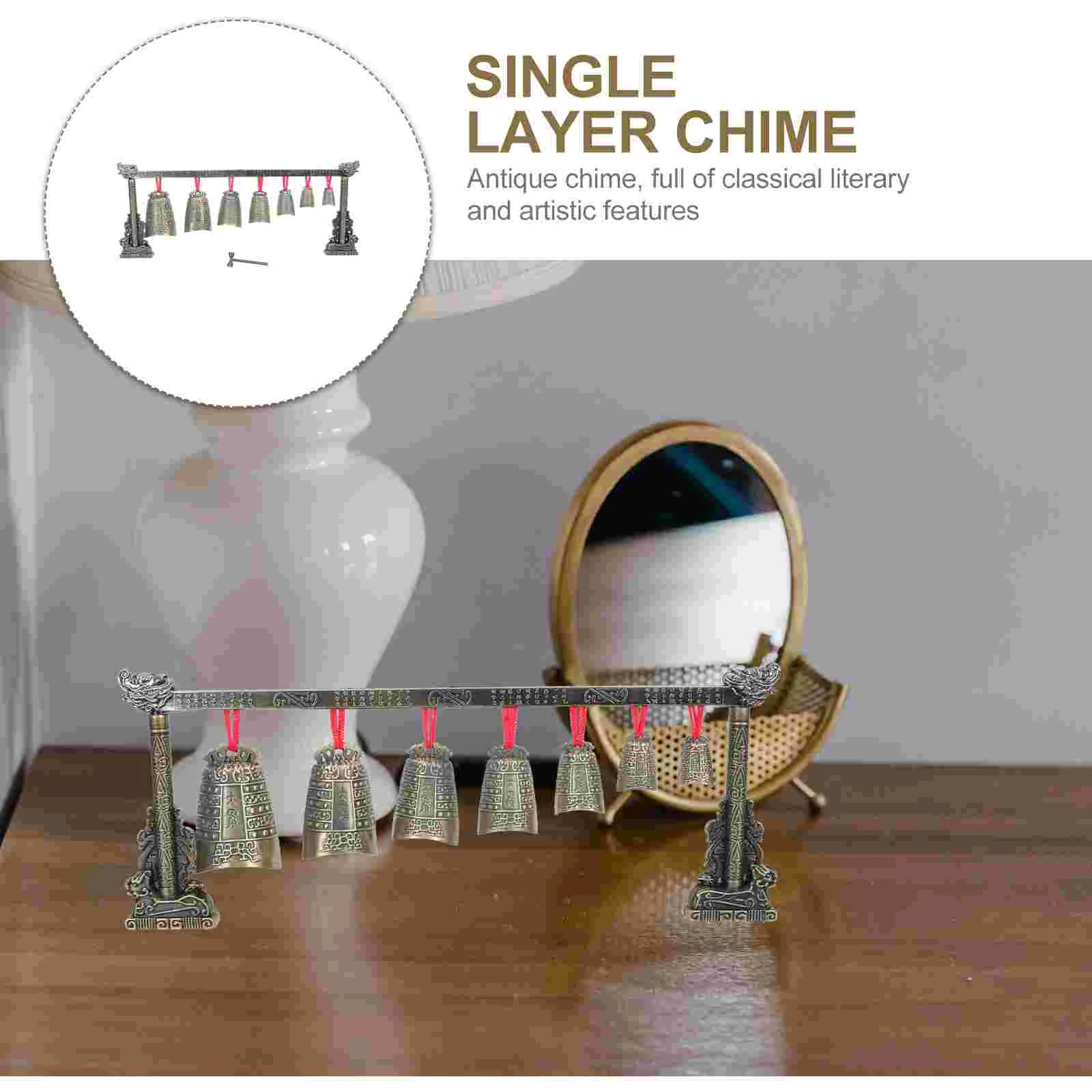 

Музыкальные колокольчики в старинном китайском стиле, подарок, праздничное настольное украшение с медным покрытием для путешествий