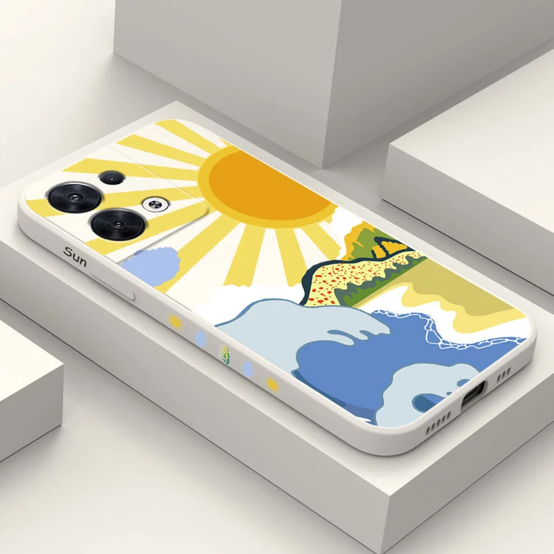 Телефон с дизайном &quotзакат&quot для OPPO Reno 10 8 8T 8Z 7 7Z 6 5 Pro 4G чехол F19 F9 Plus из жидкого