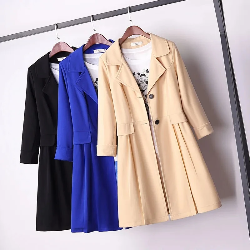 

2022 New Trench Coat Womens Fashion Loose Korean All-match Windbreaker Jacket Women Spring Autumn Casual Large Size Overcoat
