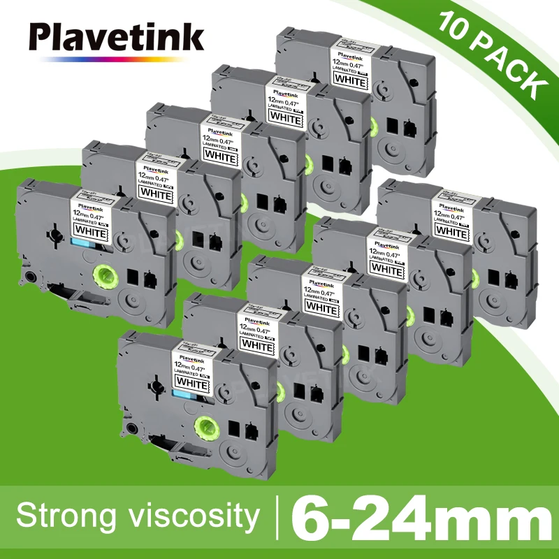 

Plavetink 10PK Label Tape Compatible for Brother Label Tape 12mm 0.47 TZe231 Laminated Label Printer Tape for PTH110 PTD210