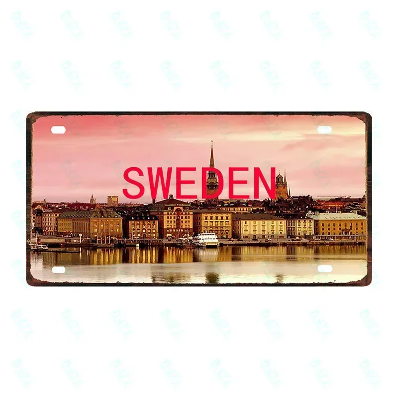 Металлические знаки для Испании Таиланда Франции Чили город США стиль