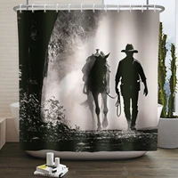 country western curtain western cowboy painting anti mold shower curtain hooks 180x200 bathroom curtain waterproof black white