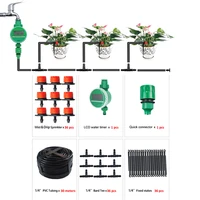 30m irrigation garden timer drip nozzle kit patio water system diy tubing watering sprayer for plants flowers greenhouse