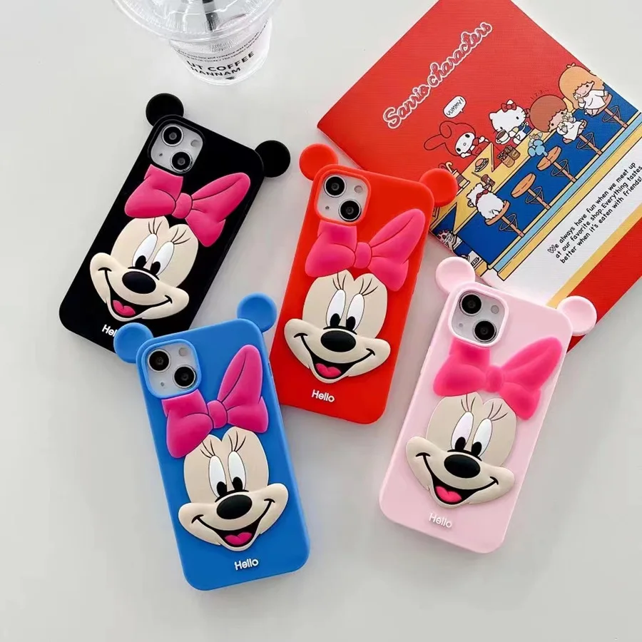 

Disney Cartoon Minnie Mouse Phone Case for iPhone 13 12 11 Pro Mini XS MAX 8 7 Plus X SE 2020 XR 6 6s Silicone Soft cover