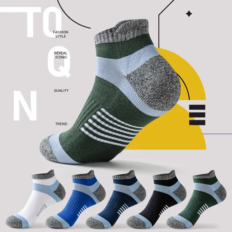 Sports Socks Sports Socks Men's Sock Shock Absorbing Terry Cotton Sweat Absorbing Running Breathable Mesh Basketball Towel Socks