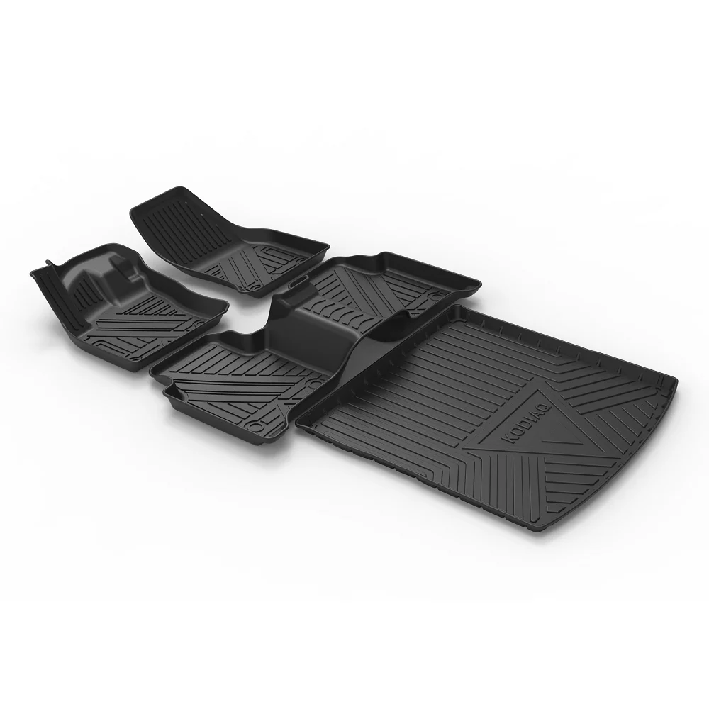 

Автомобильный напольный коврик из ТПЭ для багажника, аксессуары, интерьер, экологически чистый материал, подходит для Skoda Kodiaq, 5 мест для Skoda Octavia Superb