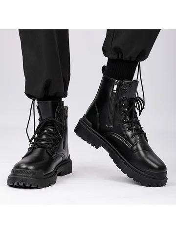 Модные Ботинки Martin Мужская обувь черные карго одежда в британском стиле повседневные кожаные ботинки мужские Нескользящие теплые дизайнерские ботинки Бесплатная доставка