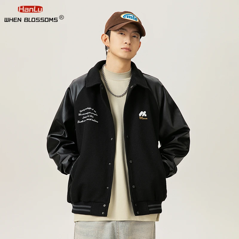 Мужская кожаная куртка в американском ретро-стиле осенняя свободная