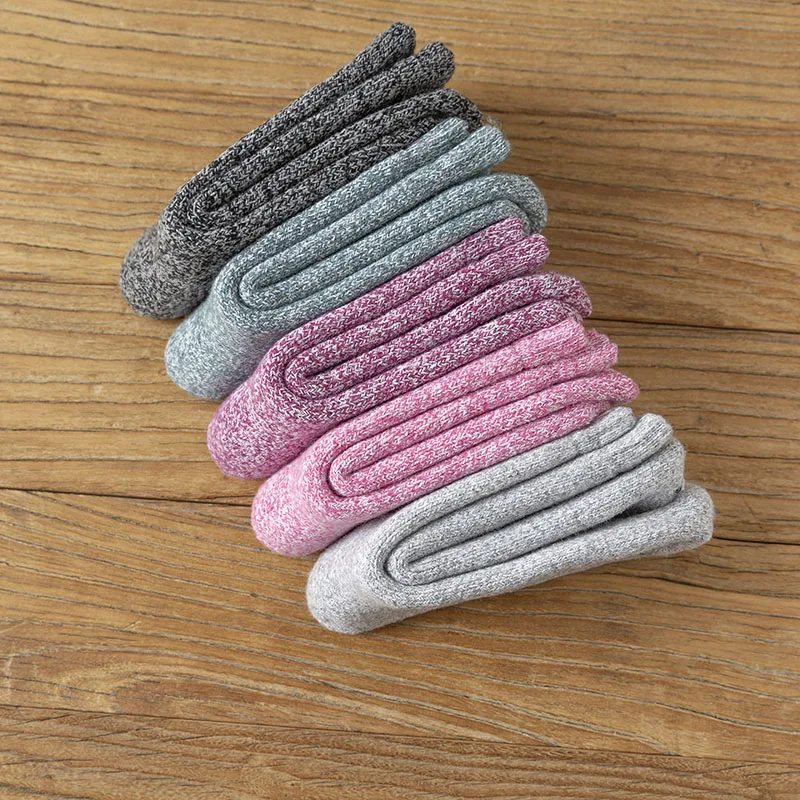 Winter Women's Merino Wool Socks Super Thick Warm High Quality Harajuku Retro Snow Casual Antifreeze Socks 3 Pair