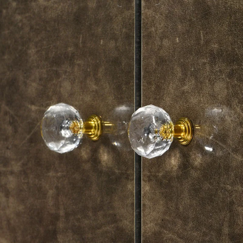 

Crystal Glass Knobs Cupboard Drawer Pulls Diamond Shape Kitchen Cabinet Wardrobe Door Handles Furniture Accessories Hardware