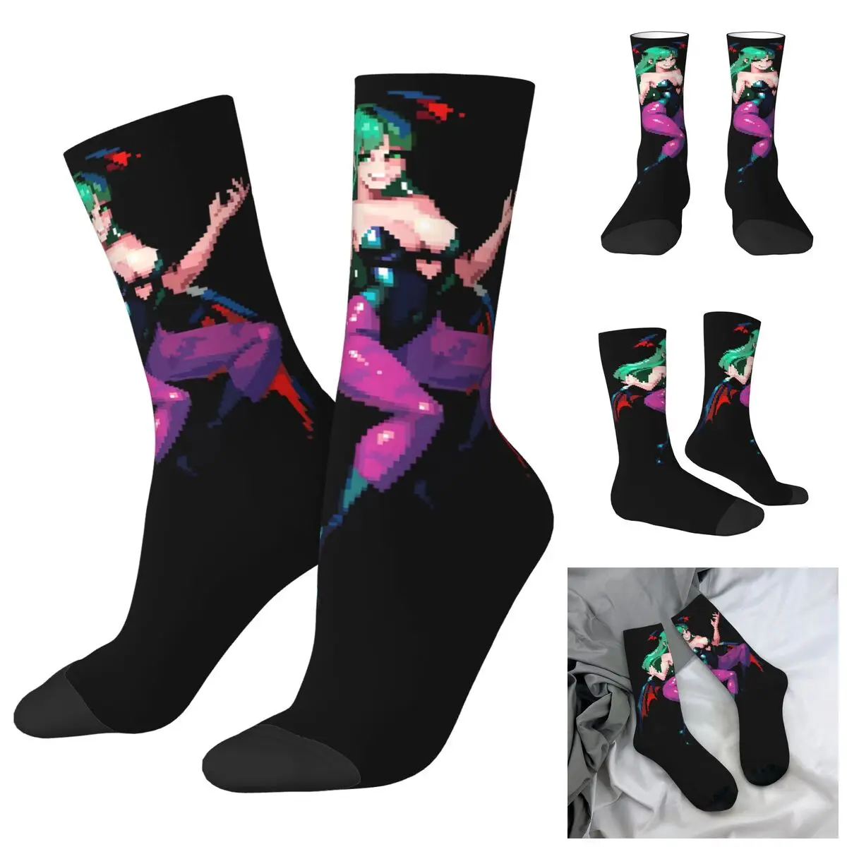 Morrigan Aensland Darkstalkers Высокоэластичное полиэфирное волокно Печать для мужчин и