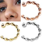 Медное кольцо для носа C-образной формы, кольцо для перегородки, имитация U-образной формы для пирсинга, Подарочная бижутерия