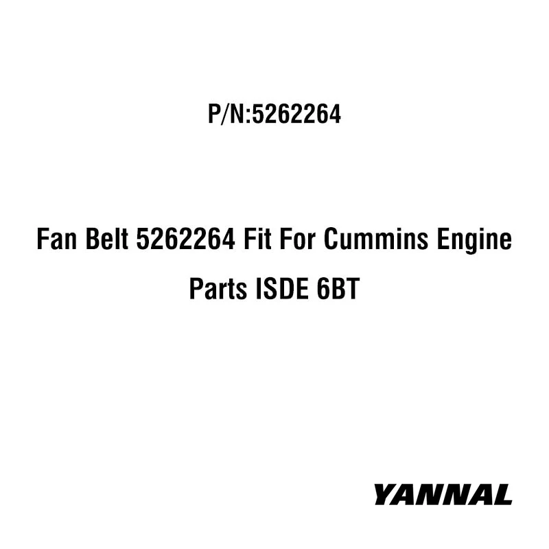 Ремень вентилятора 5262264 подходит для запчастей двигателя Cummins ISDE 6BT