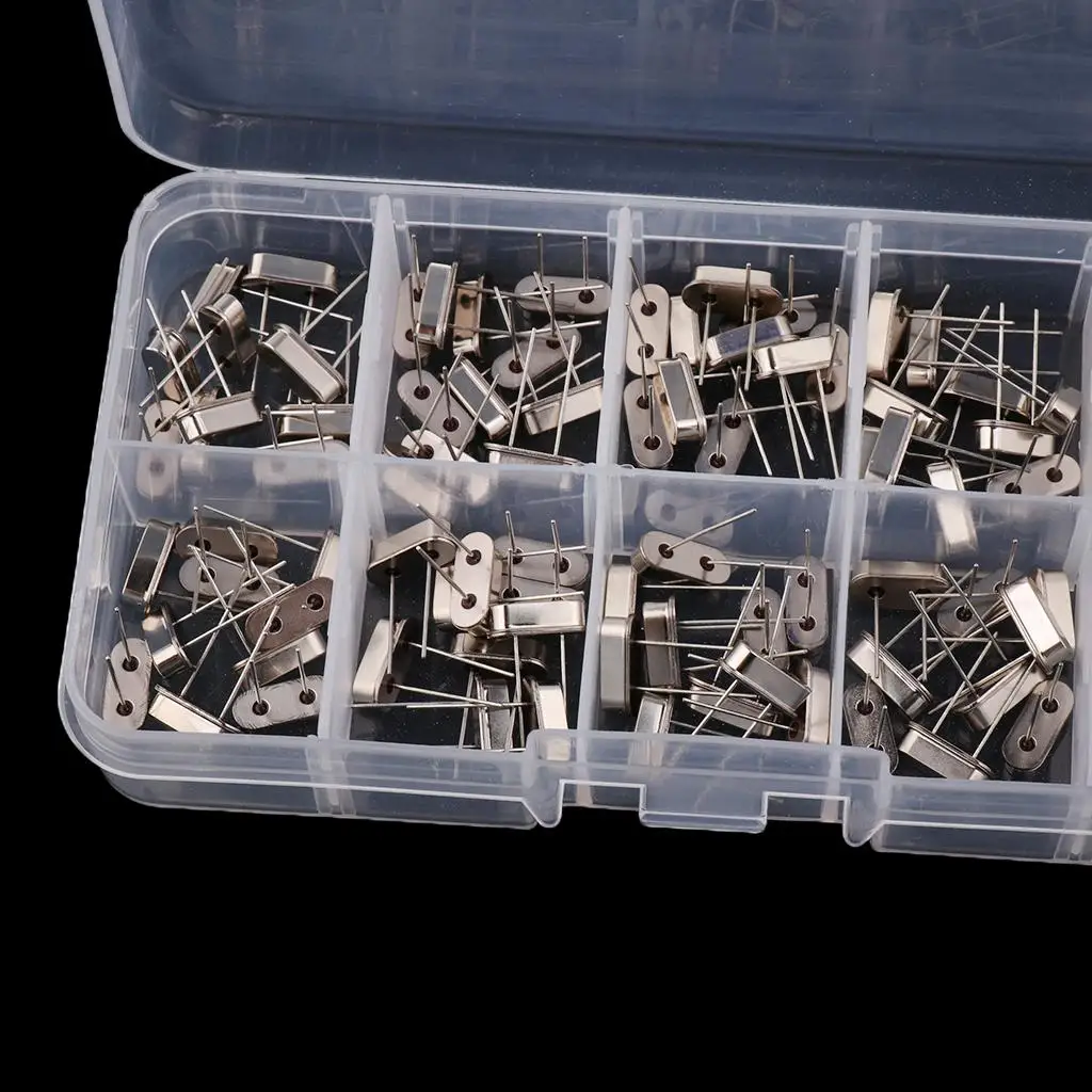 

Set of 100 Assorted Crystal Oscillator Resonators, Values