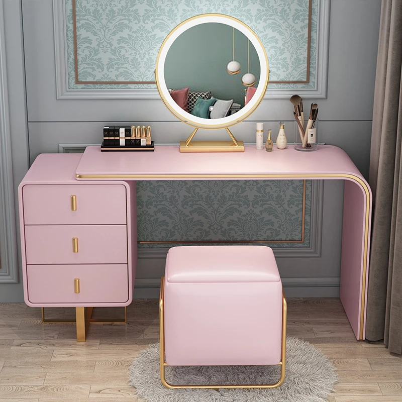 

Nordic Italian style simple light luxury bedroom now net red ins makeup storage cabinet dresser vanity table with drawers