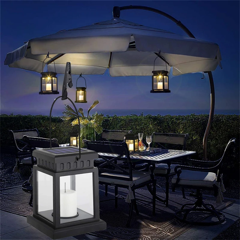 

Solar Lantern Lights Outdoor Hanging Waterproof LED Decorative Flickering Flameless Candle Lamp For Christmas Party Patio Decor