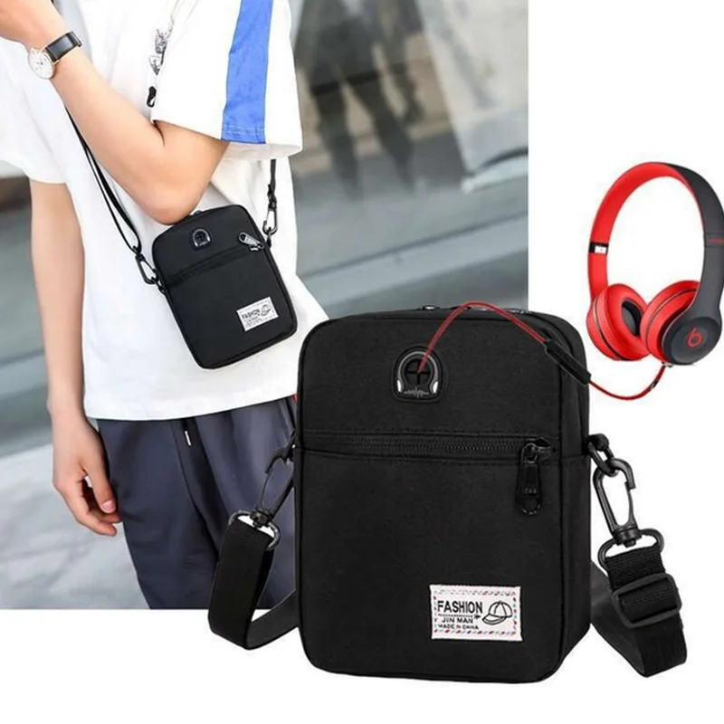 

Diagonal Phone Bag Hole Crossbody Male Sportsheadset Arm Outdoor Mini Bags Shoulder Satchel Mobile Running Band Multi-function
