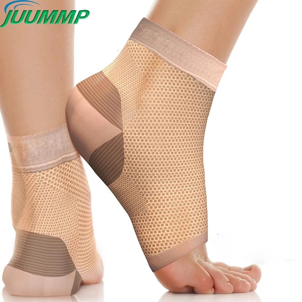 

1Pair Sports Compression Ankle Support Brace Plantar Fasciitis Socks Ankle Stabilizer Toeless Socks for Foot Sprain Injury Wraps