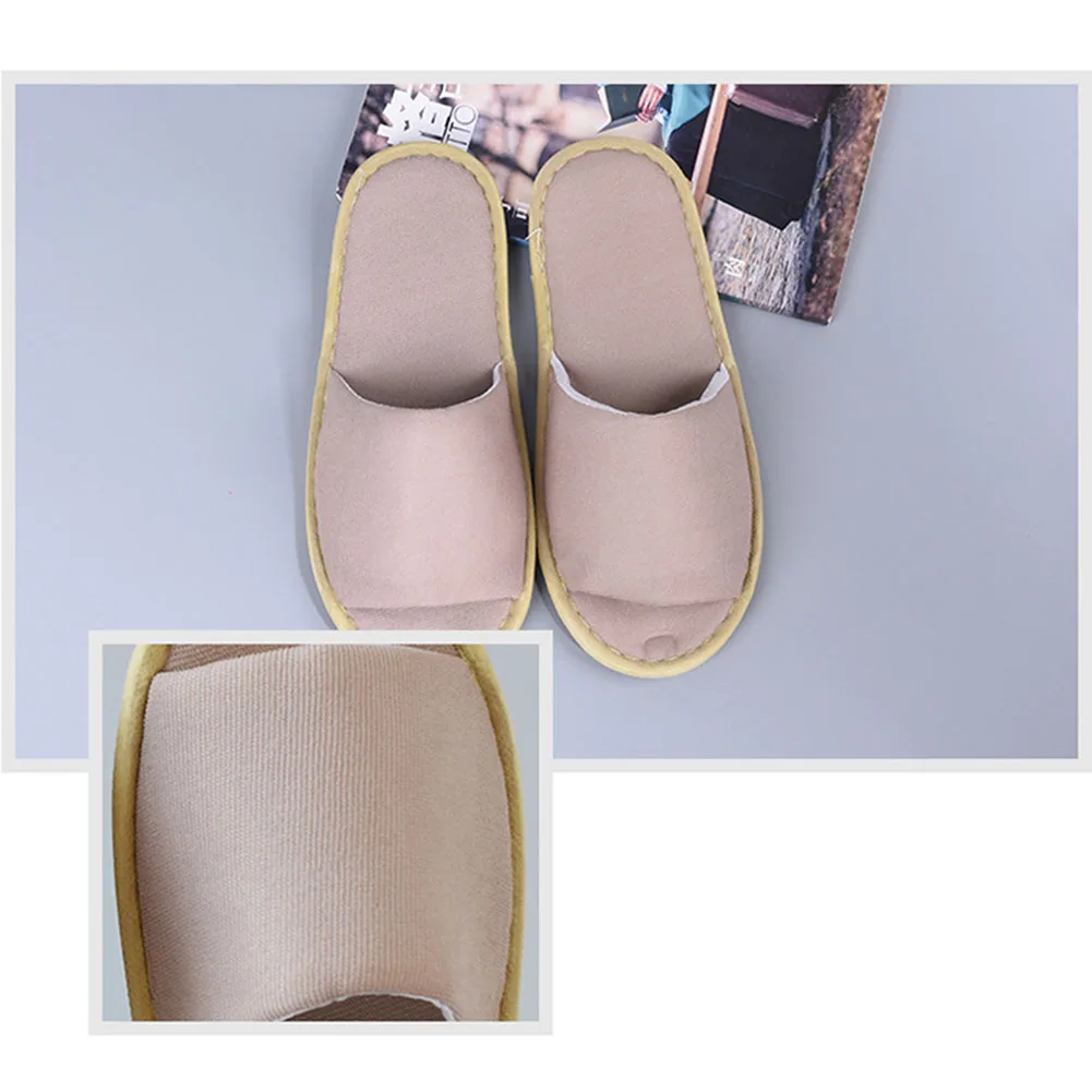 1 Pair Unisex Disposable Slippers Solid Color Woman Shoes Non-slip Simple Home Slipper Portable Folding Hotel Travel Slippers