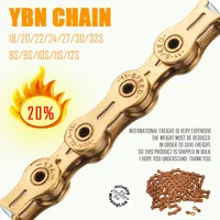 Free Shipping YBN X12L x10 x10sl x9sl x11sl bicycle chain 9 10 11s gold mountain road bike 116 length accessories