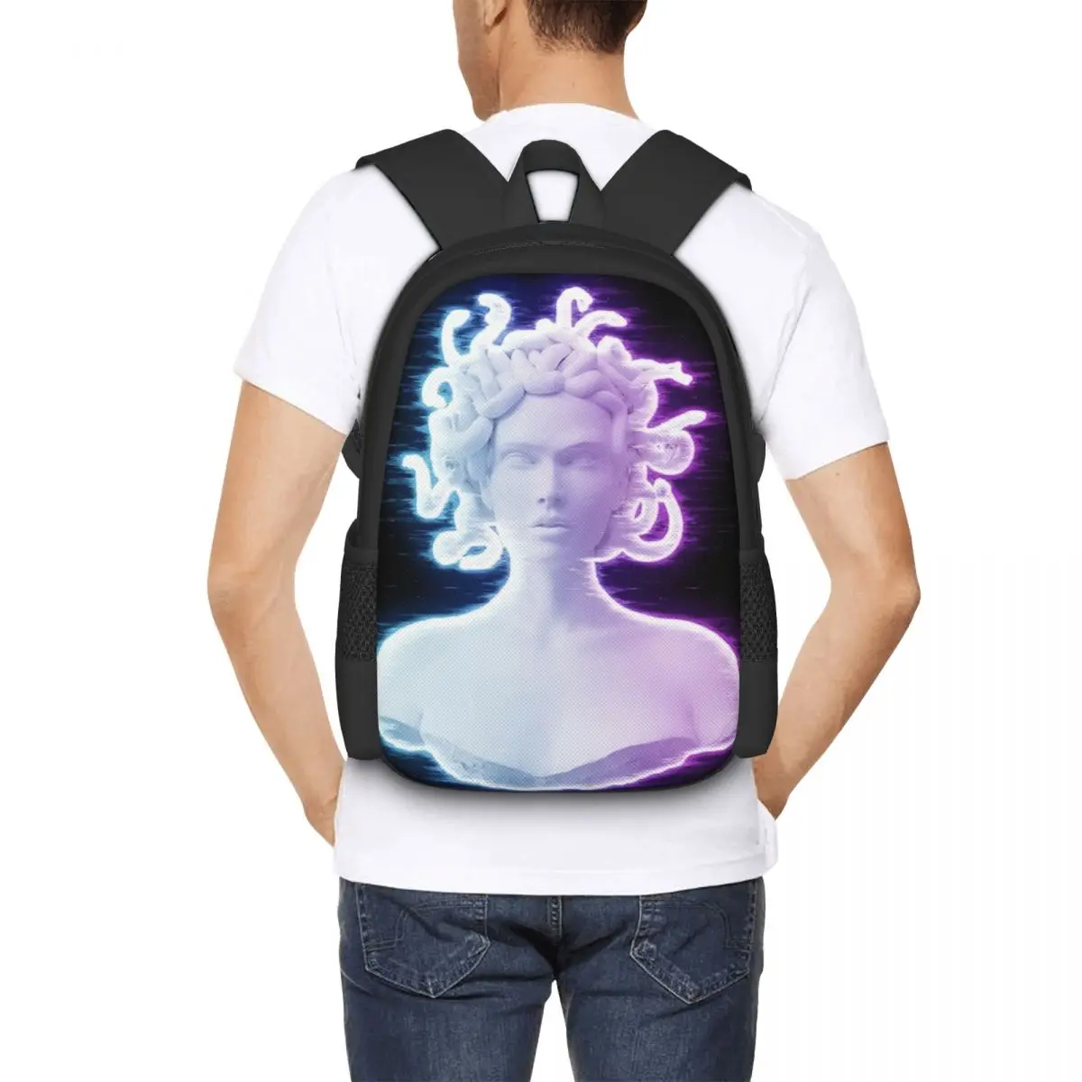 Medusa Hologram Backpack for Girls Boys Travel RucksackBackpacks for Teenage school bag