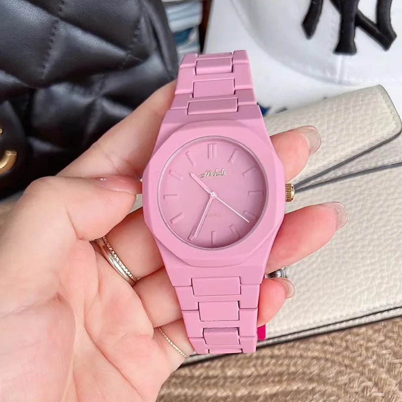 

New Mishali/melissa Tipping Pop Candy Color Silicone Women's High End Dopamine Hegemonic Fashion Women's Watch Gifts