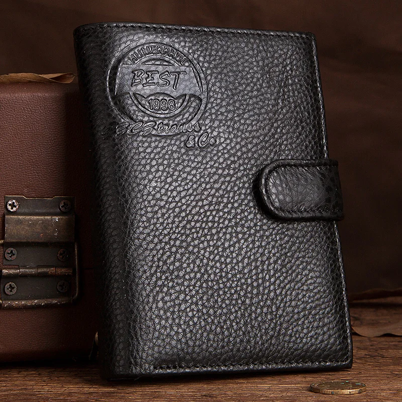 New Genuine Leather Men Passport Travel Wallet Classic RFID Blocking Card Holder Light Purse With Cards Cover For Women Carteira