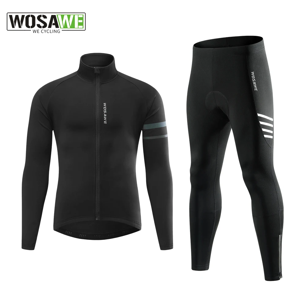 

WOSAWE Winter Fleece Pro Cycling Jersey Set Mountian Bicycle Clothes Wear MTB Ropa Ciclismo Racing Bike Clothing Cycling Suit