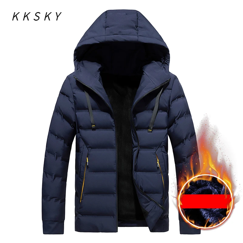 2022 Winter Mens Hooded Jacket Cotton Fleece Parka Coat Men New Fashion Jacket Korean Style Casual Overcoat Clothing Overiszed