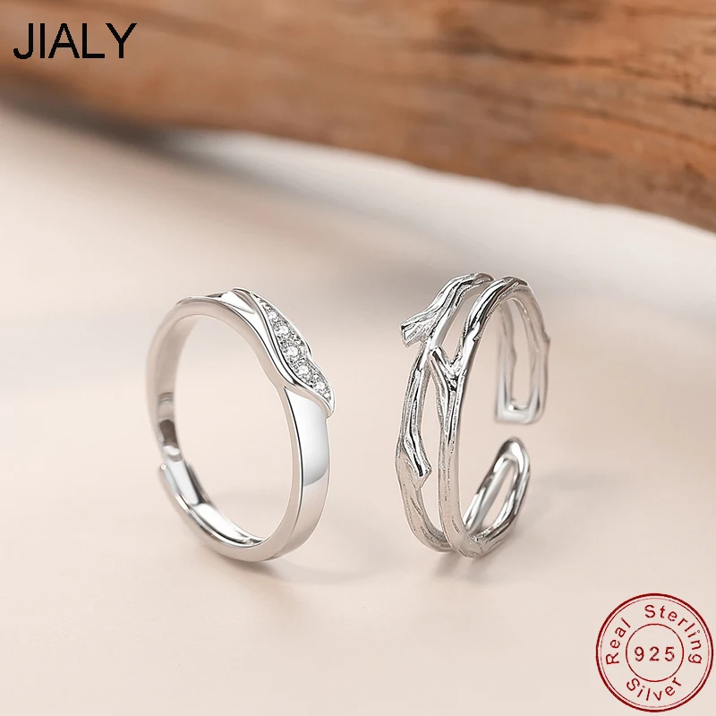 

European S925 Sterling Silver Couple Ring Blue Gum And Bird For Women Birthday Party Gift Jewelry