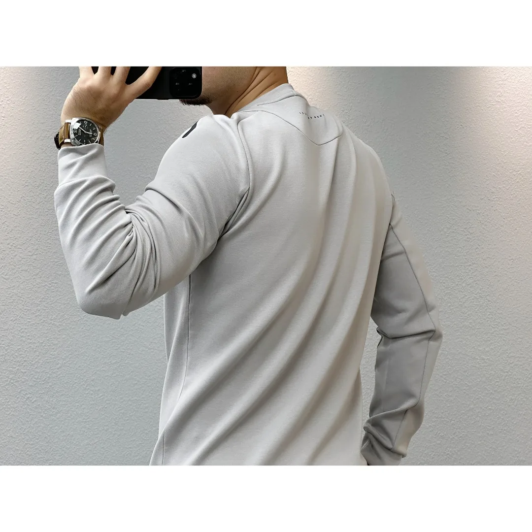 [Wanli Can Period] Новая зимняя мужская футболка с длинными рукавами и круглым вырезом