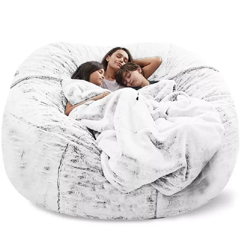 

2023 Dropshipping Giant Bean Bag Sofa cover Big Comfy Fluffy Fur Beanbag Bed Slipcover Lazy Sofa Recliner Pouf Case Floor Seat C