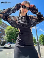 goth dark y2k punk hollow out knitted gothic sexy pullovers grunge e girl long sleeve loose crop sweaters alt summer streetwear