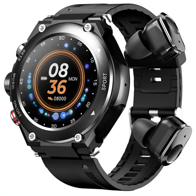 

T92 Smartwatch Heart Rate Blood Pressure Oxygen Music Sports 2 in 1 TWS Smart Watch With Earbuds Earphone Headphones Headset