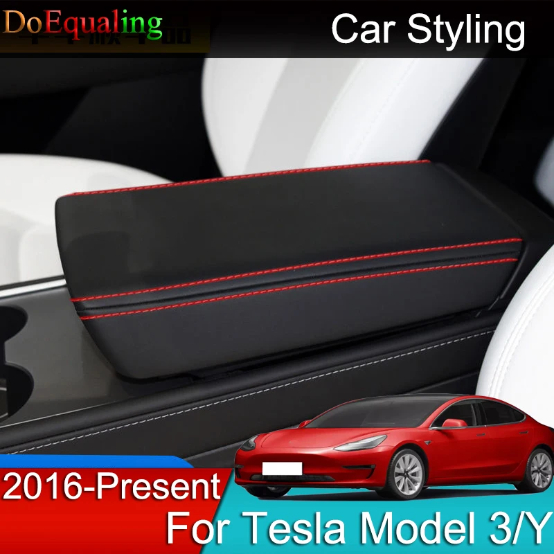 

Car Armrest Console Cover Cushion Support Box Top Matte Liner Mat Case Accessories for Tesla Model 3 Y 2018 2019 2020 2021 2022