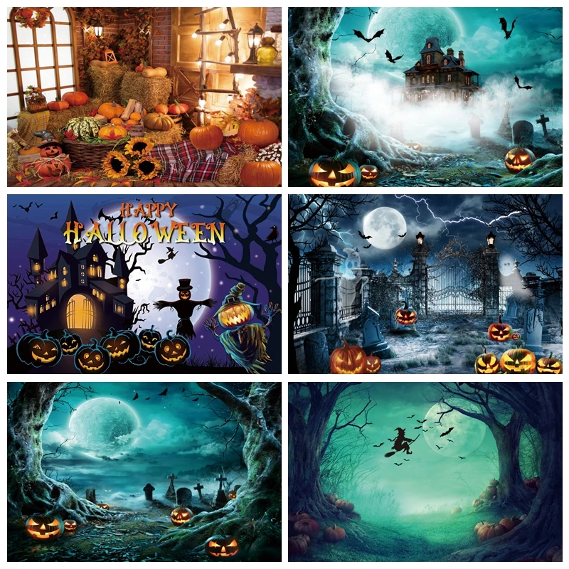 Фон для фотосъемки Счастливого Хэллоуина с гравировкой черепа младенца портрет