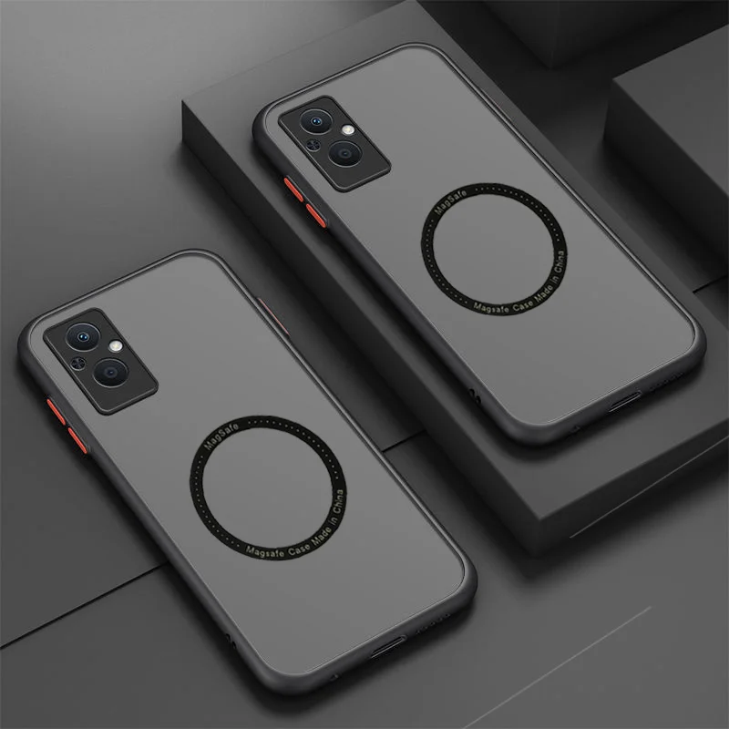 

Luxury Clear Matte For Magsafe Magnetic Wireless Charger Case For OPPO Reno 10 8 7 6 5 Pro Se 8 Lite 8z 8T A78 A98 4z Soft Cover