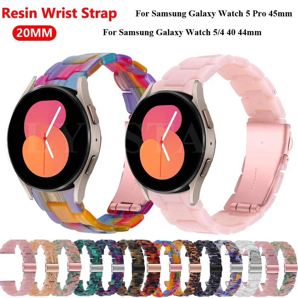 

New 20mm Resin Band Strap For Samsung Galaxy Watch 5 Pro 45mm/4 40 44mm Smartwatch Wristband For Galaxy Watch 4 Classic 42/46mm