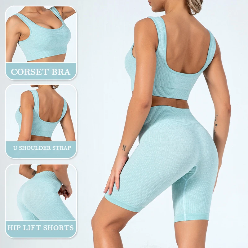 

Одноцветный бюстгальтер с высокой талией, шорты для бедер, спортивные штаны, женская спортивная одежда, одежда для бега на открытом воздухе,...