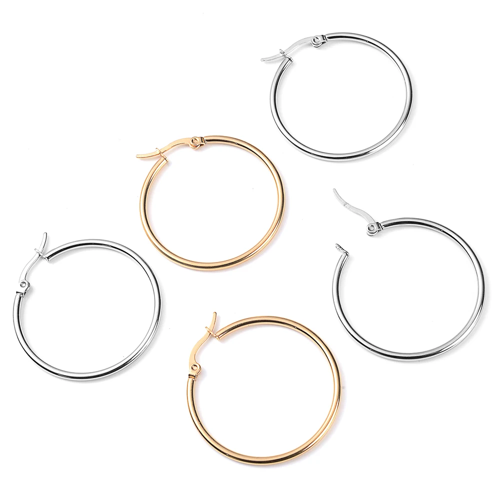 10 шт./лот 15-50 мм серьги из нержавеющей стали петли ободки открытые крючки база