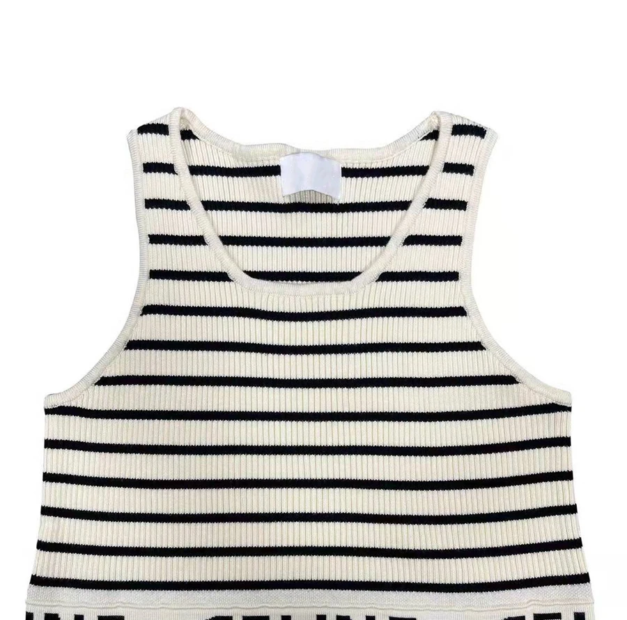 High Quality Luxury Brand Tank Top Cotton Embroidery WOMEN Knitted Letter Tank Tops RBX001