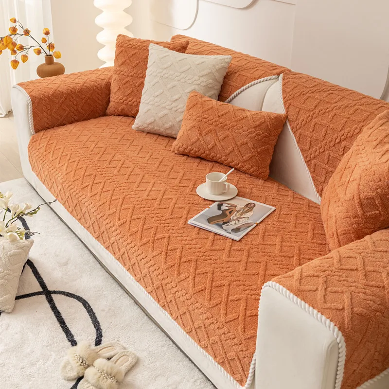 Новинка жаккардовая плюшевая однотонная подушка для дивана современное простое