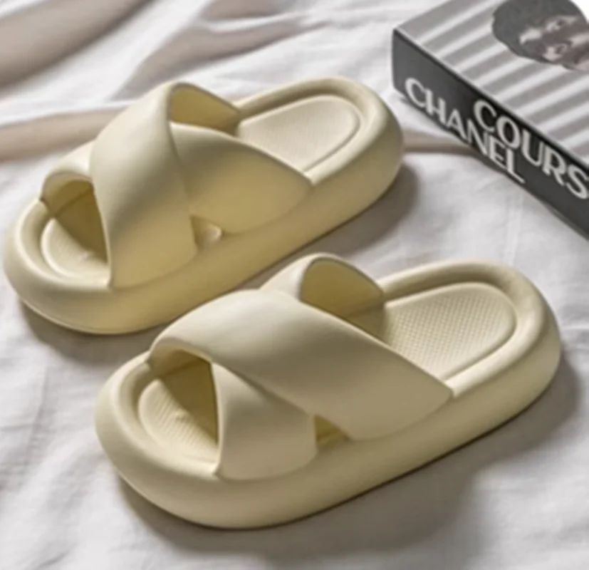 

Slippers women wear summer joker thick soft Eva web celebrity recommend indoor home
