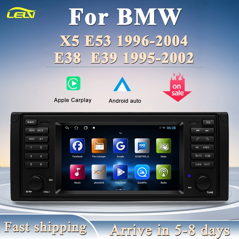 Factory Price 2Din Android Bluetooth Speaker GPS Navigation Carplay Car Video Player For BMW E38 E39 E53 RadiosTereo Multimedia