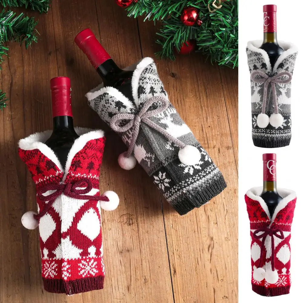 

Рождественский подарок для любителей вина рождественские тематические аксессуары для вина праздничные Чехлы для винных бутылок Санта-Клаус Снеговик на Рождество