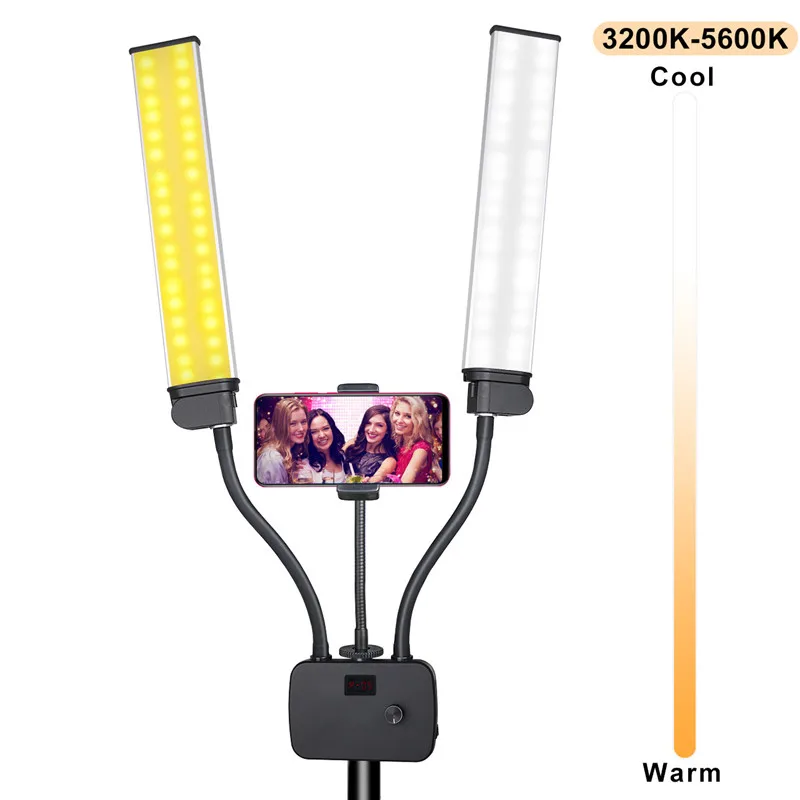 LED Video Light Lash Lamp with Tripod Phone Holder Floor Lamp Lash Light for Makeup Tattoo Photography Selfie Video Recording